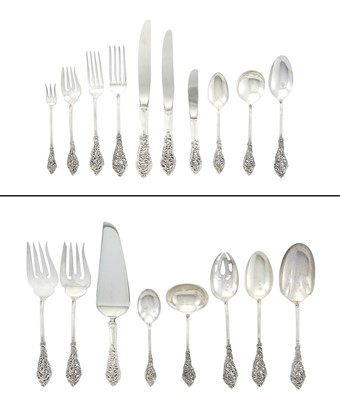 Lot 191 - Reed and Barton Sterling Silver "Florentine Lace" Pattern Flatware Service