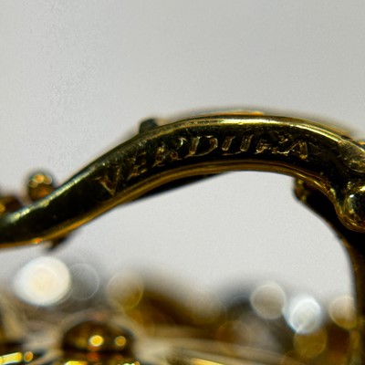 Lot 42 - Verdura Pair of Gold, Mabé Pearl and Diamond Earclips