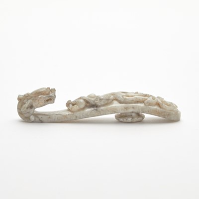 Lot 50a - A Chinese Grey Jade Belt Hook