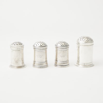Lot 129 - Four Georgian English and Irish Silver Pepper