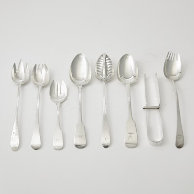 Lot 136 - Group of Georgian Irish Sterling Silver Serving Pieces