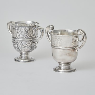 Lot 131 - Two Georgian Irish Sterling Silver Two-Handled Cups
