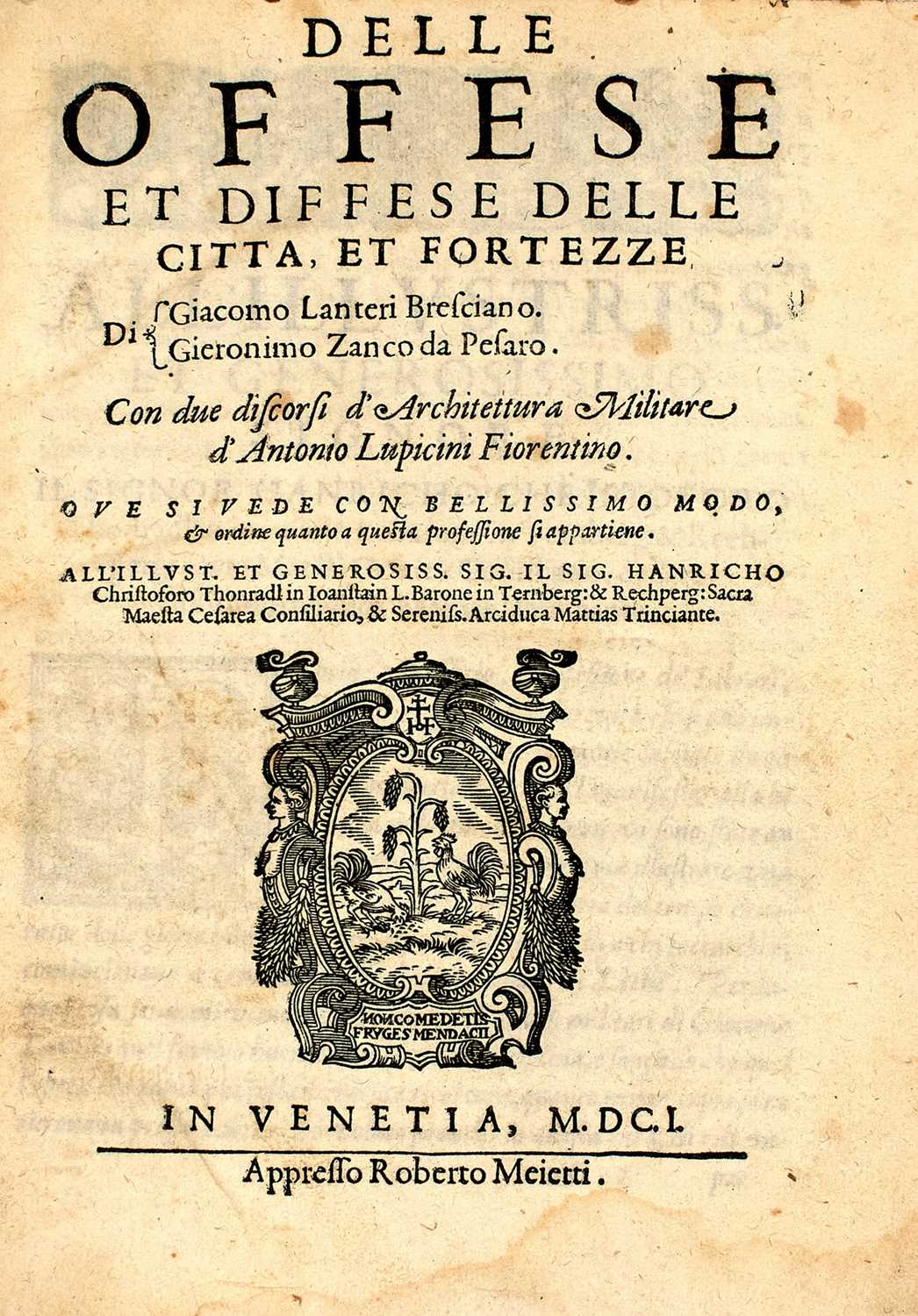 Lot 21 - Three sixteenth-century treatises on fortification and siege tactics.