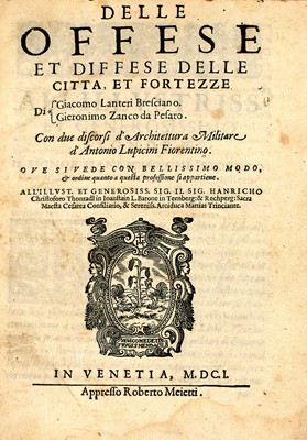 Lot 21 - Three sixteenth-century treatises on fortification and siege tactics.