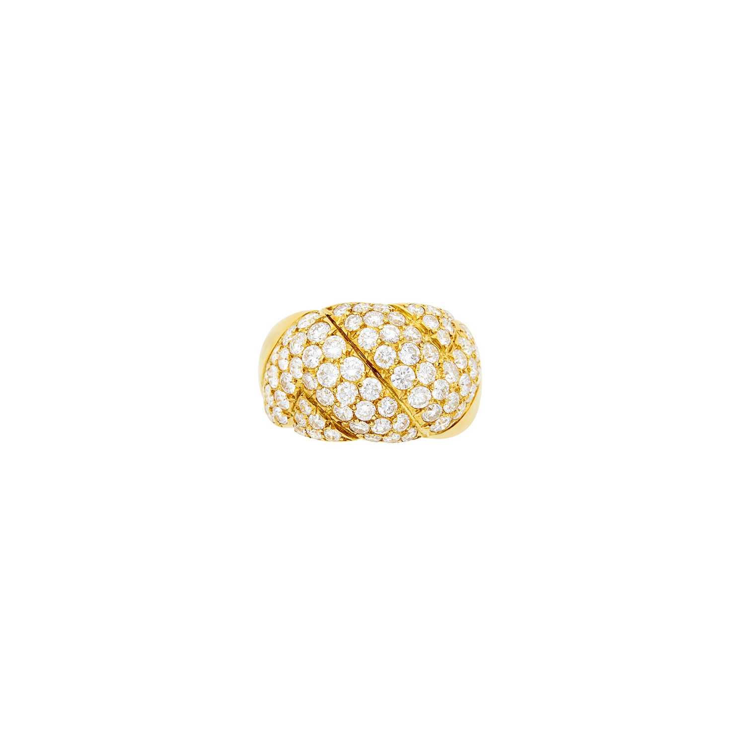 Lot 49 - Van Cleef & Arpels Gold and Diamond Bombé Ring, France
