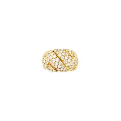Lot 49 - Van Cleef & Arpels Gold and Diamond Bombé Ring, France
