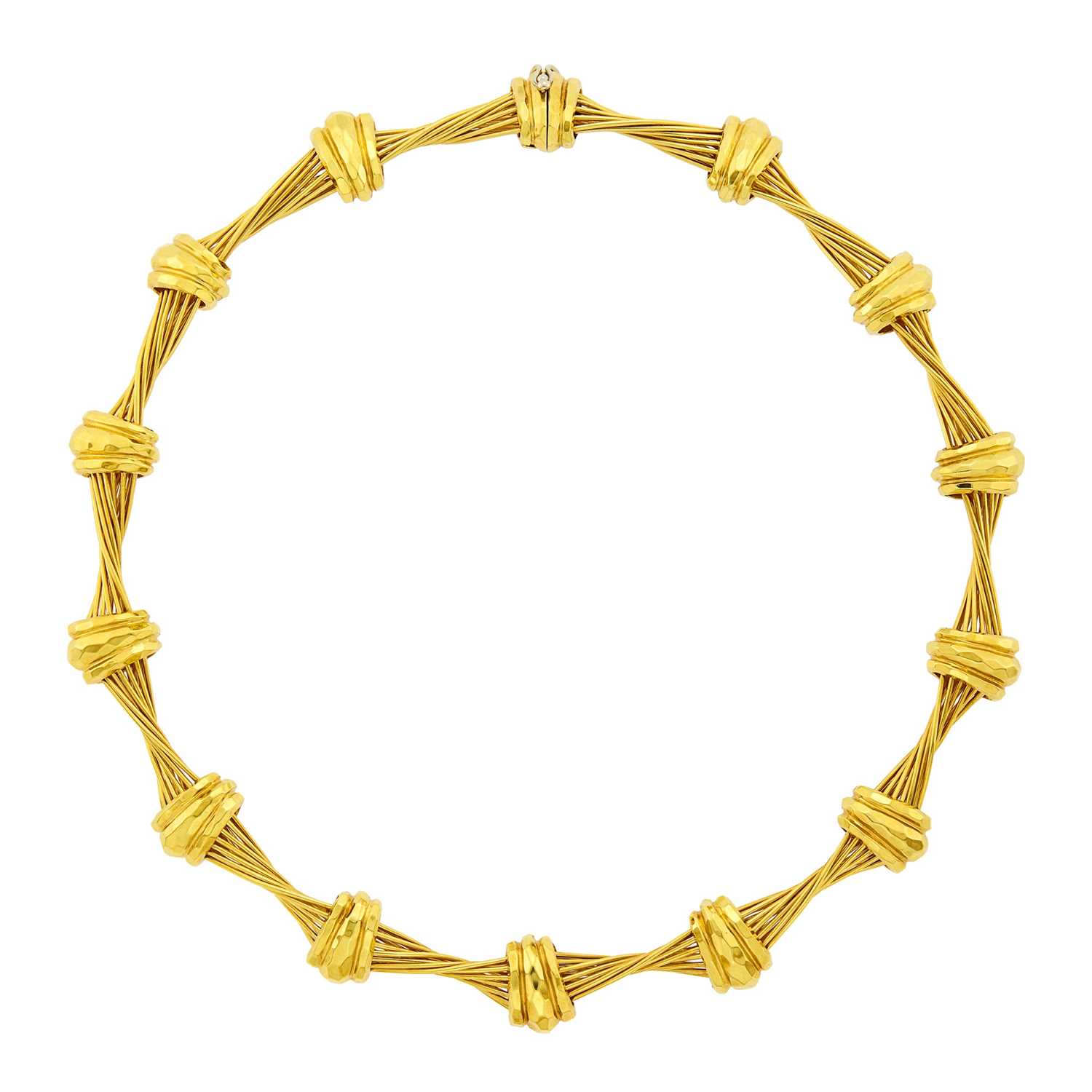 Lot 8 - Henry Dunay Hammered Gold Twist Link Necklace