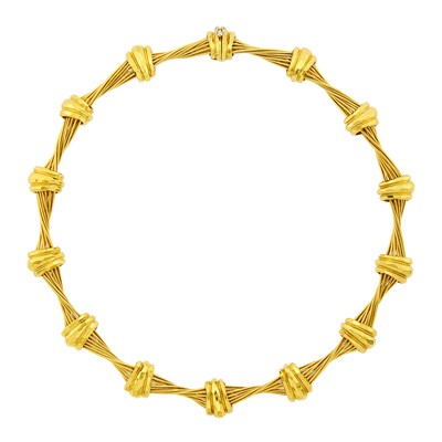 Lot 8 - Henry Dunay Hammered Gold Twist Link Necklace