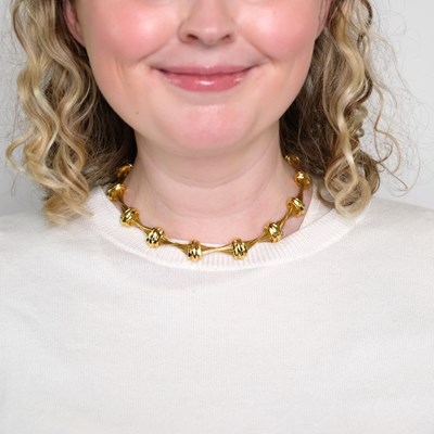 Lot 8 - Henry Dunay Hammered Gold Twist Link Necklace
