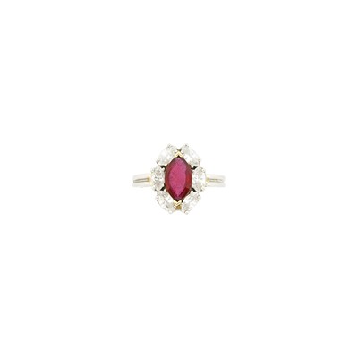 Lot 1187 - Oscar Heyman Brothers Platinum, Gold. Ruby and Diamond Ring