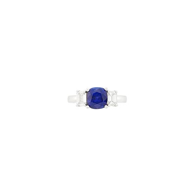 Lot 1166 - Platinum, Sapphire and Diamond Ring