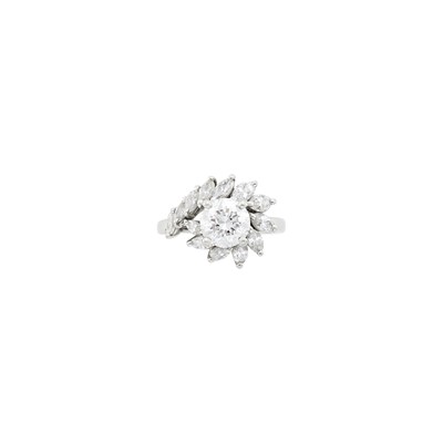 Lot 1157 - Platinum and Diamond Ring