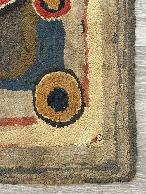 Lot 1095 - Abstract Geometric Hooked Rug
