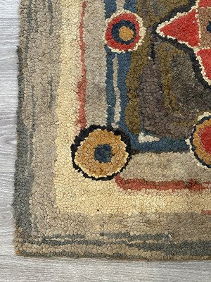 Lot 1095 - Abstract Geometric Hooked Rug