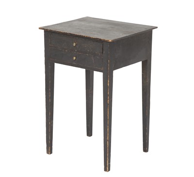Lot 1071 - Federal Black-Painted Pine Two-drawer Stand