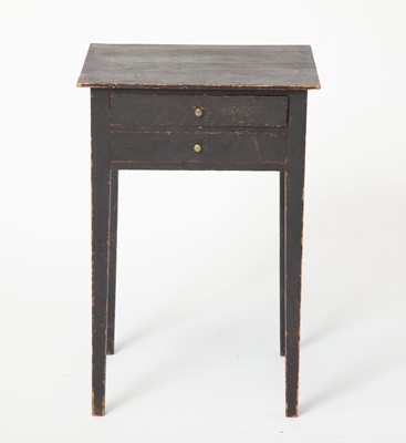 Lot 1071 - Federal Black-Painted Pine Two-drawer Stand