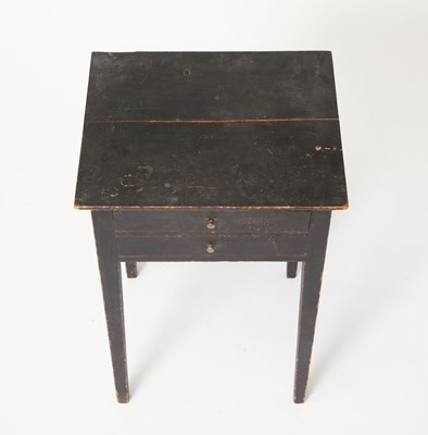 Lot 1071 - Federal Black-Painted Pine Two-drawer Stand