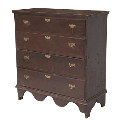 Lot 237 - Red-painted Poplar Chest over Drawers