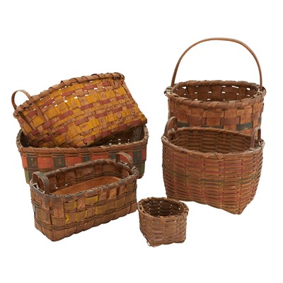 Lot 236 - Group of Six Splint Baskets