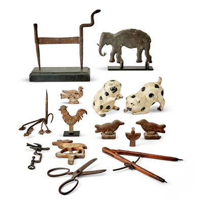 Lot 303 - Group of Fourteen Cast or Wrought Iron Articles