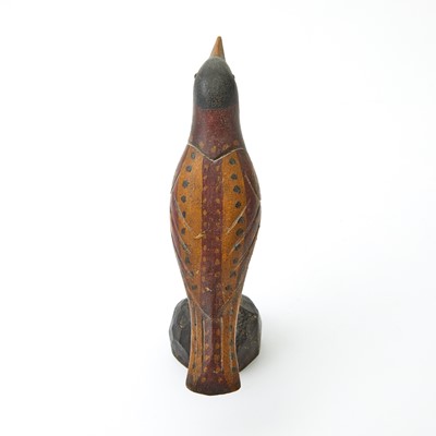 Lot 1086 - Carved and Painted Songbird Figure on Stand