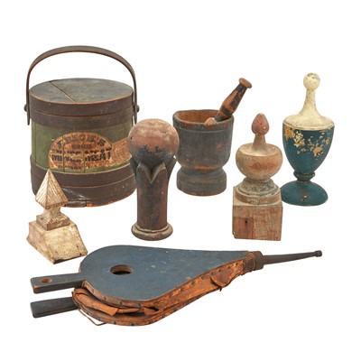Lot 240 - Group of Four Painted Finials and Other Woodenware