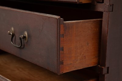 Lot 1070 - Chippendale Red-Painted Maple Desk Bookcase