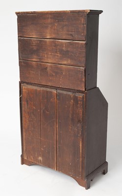 Lot 1070 - Chippendale Red-Painted Maple Desk Bookcase