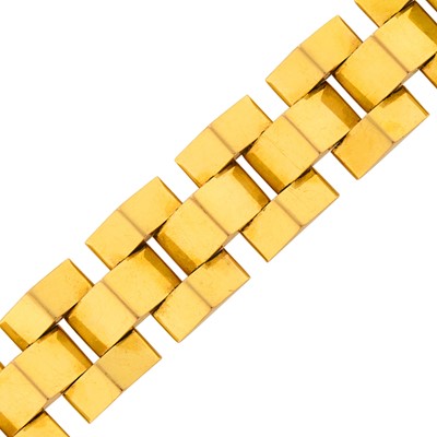 Lot 90 - Wide Gold Pyramid Link Bracelet
