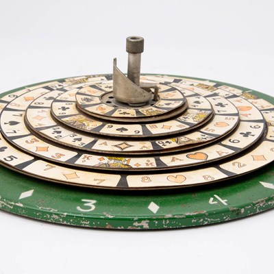 Lot 347 - Two painted tin circular rotating games