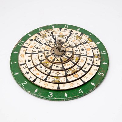 Lot 347 - Two painted tin circular rotating games