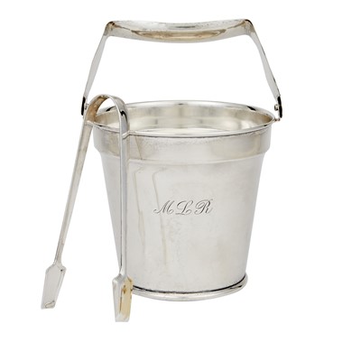 Lot 188 - South American Silver Ice Pail and Silver Plated Ice Tongs