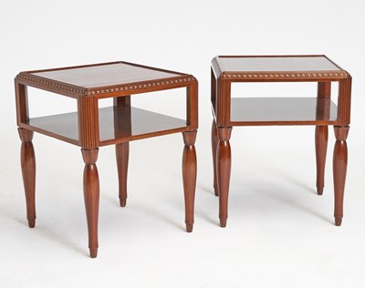 Lot 291 - Pair of Art Deco Mahogany Two-Tier Side Tables