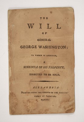 Lot 239 - The remarkable Will of George Washington, 1799