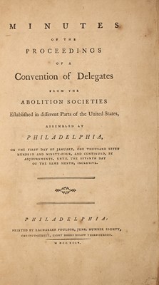 Lot 237 - The proceedings of the first convention of abolitionist societies, scarce in wrappers