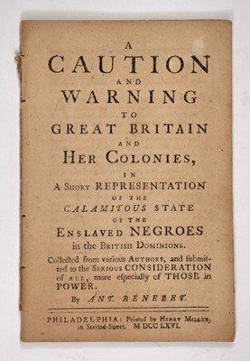 Lot 230 - The scarce and important first edition of this 1766 anti-slavery tract