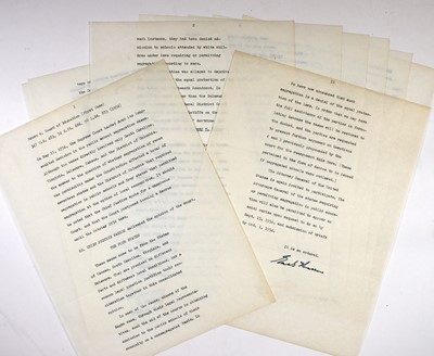 Lot 263 - The Brown v. Board of Education opinion signed by Chief Justice Earl Warren