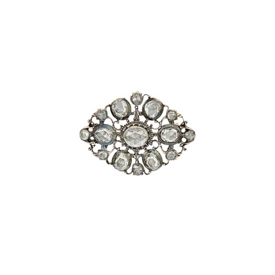 Lot 1163 - Gold, Silver and Diamond Brooch