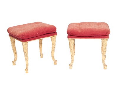 Lot 152 - Pair of French style Carved Wood Stools