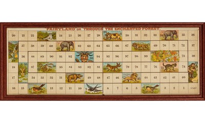 Lot 385 - An English game board, a sheet of caricatures,  and two puzzle newspapers