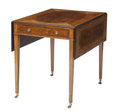Lot 304 - George III Inlaid Satinwood and Part-Ebonized Pembroke Table