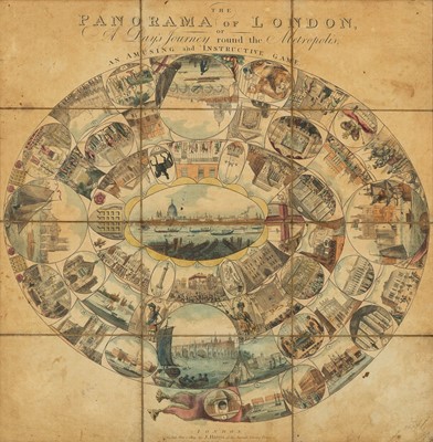 Lot 343 - An early London travel game board
