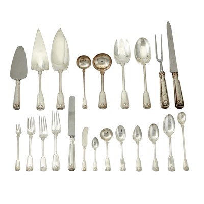 Lot 205 - Tiffany & Co. Sterling Silver "Shell and Thread" Pattern Flatware Service