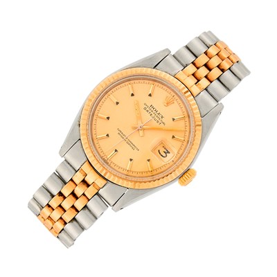Lot 1053 - Rolex Gentleman's Stainless Steel and Everose Gold 'Datejust' Wristwatch, Ref. 1601