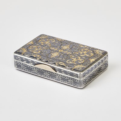 Lot 708 - Russian Parcel-Gilt Silver and Niello Snuff Box