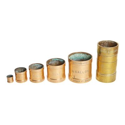 Lot 170 - Group of Six Brass Measures