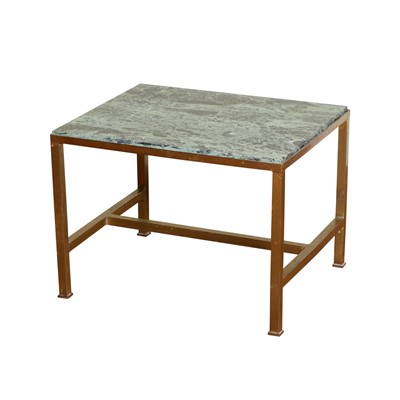 Lot 240 - Brass and Marble Top Low Occasional Table