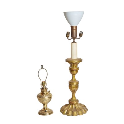 Lot 55 - Two Brass Table Lamps