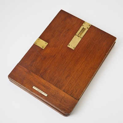 Lot 164 - Regency Portable Mahogany, Brass and Baize Card Table Top
