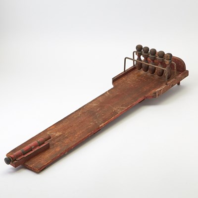 Lot 120 - Primitive Painted Pine Skittles Game